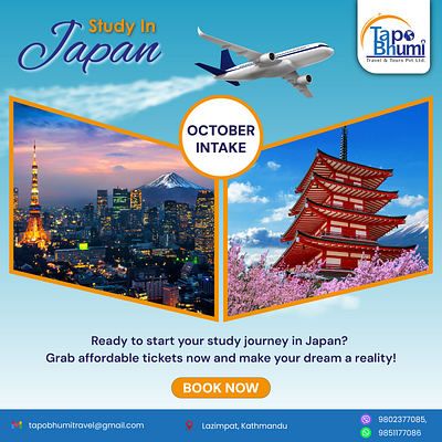 Study in Japan design graphic design japan postdesign socialmediapost studyinjapan travel travelpost