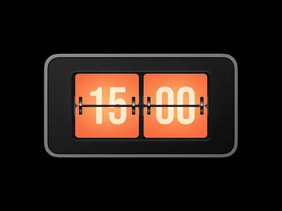 Digital Clock Illustration black clock digital clock figma illustration orange ui