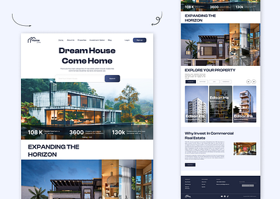 Real Estate Landing page. website design animation graphic design ui