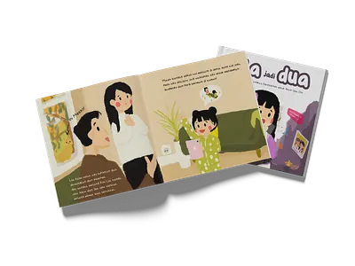 Personal Picture Book : Lila Jadi Dua 2022 editorial illustration picture book