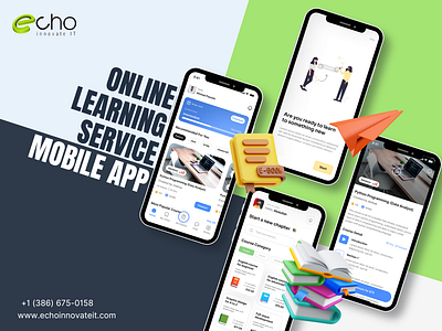 online learning service mobile app branding graphic design