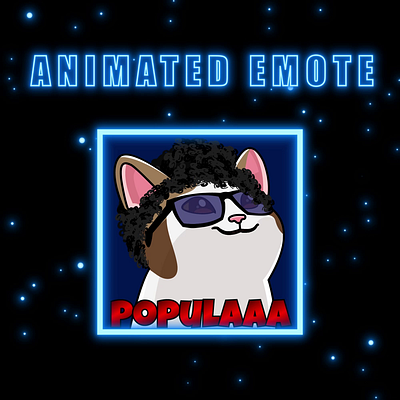 Weeknd x Cat custom animated emote 3d animals animation branding cats emotes graphic design kick popular singer songs streamer streaming twitch weeknd