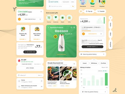 Finance & Groceries Order App Components components e commerce ios app mobile app statistics ui