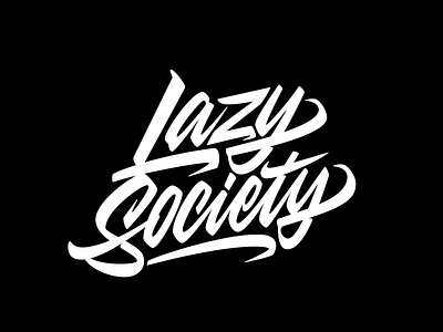 Lazy Society calligraphy font lettering logo logotype typography vector