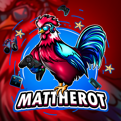 Mattherot Digital art logo 3d animation branding chicken design digitalart emotes gaming graphic design illustration kick logo pfp streaming twitch