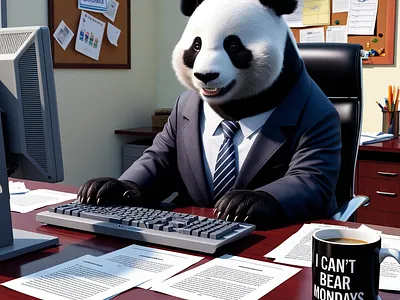 Office Panda: The Bear of All Trades animals design panda print on demand shop stylecpu