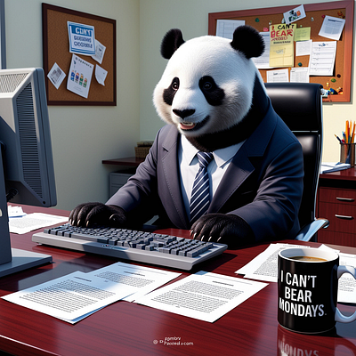 Office Panda: The Bear of All Trades animals design panda print on demand shop stylecpu