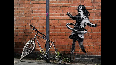 Bicycle artwork banksy graphic design street art