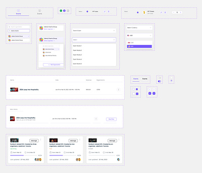 Components for ongoing project- event management platform components design system forms library modular navigation style guide ui ui design web