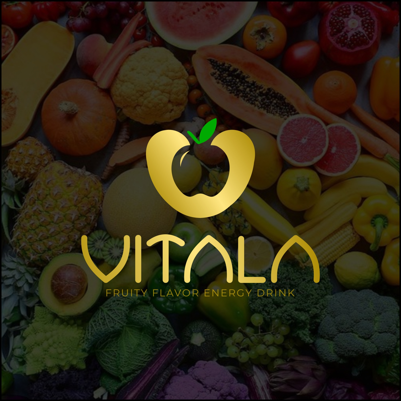 VITALA Energy Drink Logo brand identity branding elegant energy drink gold color logo logo concept logo design simple logo viaual identity