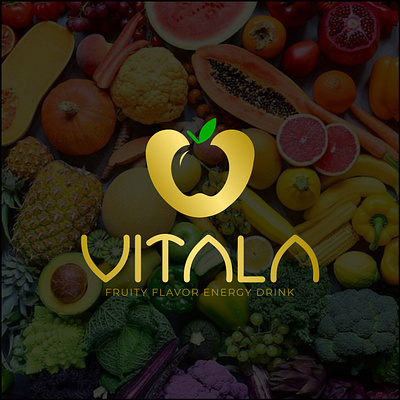 VITALA Energy Drink Logo brand identity branding elegant energy drink gold color logo logo concept logo design simple logo viaual identity