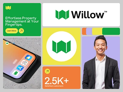 Willow | Real Estate, Property Management or House Logo Design app logo branding design estate home house logo logo design logo designer logo trends property property management real real estate real estate agency real estate logo real estate logo design rent rent home rental