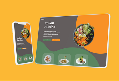 Italian Cuisine - Food App Landing Page Concept app branding designr figma food app italian cuisine landing page logo mobile design responsive design ui ui design ux ux design web design