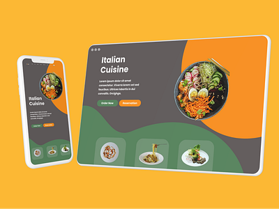 Italian Cuisine - Food App Landing Page Concept app branding designr figma food app italian cuisine landing page logo mobile design responsive design ui ui design ux ux design web design