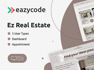 Ez Real Estate NoCode Web Template bubble template bubble.io eazycode nocode property sale real estate real estate agency web template