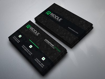 Riddle Corporate Business Card V3 black card branding business card businesscard card card design cards corporate corporate business card design graphic design illustration minimal vector