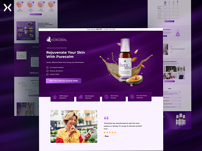 Skincare Landing Page beauty product beauty product landing page branding clean design click through landing page cosmetics design dribbble shot landing page design landingpage skin care skin care landing page skincare cosmetics ui ux