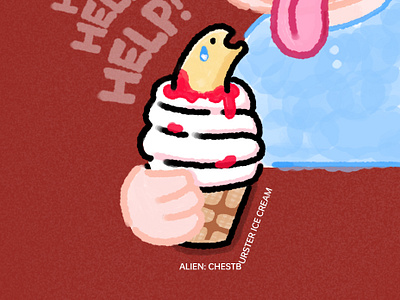 Alinen Icecream alien design graphic design illustration