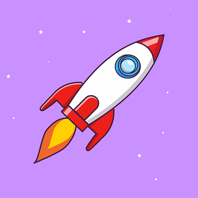 Cartoon Rocket Illustration branding design graphic design hridaydas99 illustration logo rocket