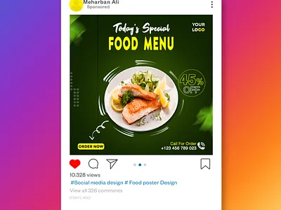 Fast Food | Social Media Advertising Design ad design adobe illustrator adobe photoshop ads design banner banner design branding design flyer flyer design graphic design illustration logo poster design social media design ui vector