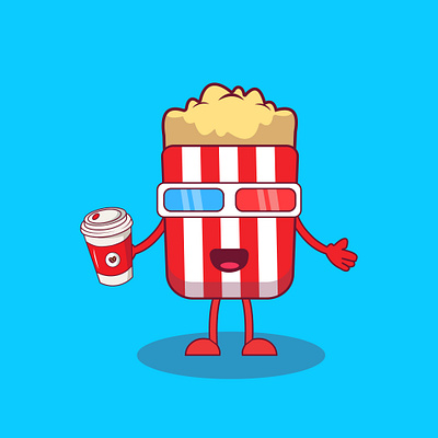 Popcorn cartoon graphic design hridaydas99 illustration