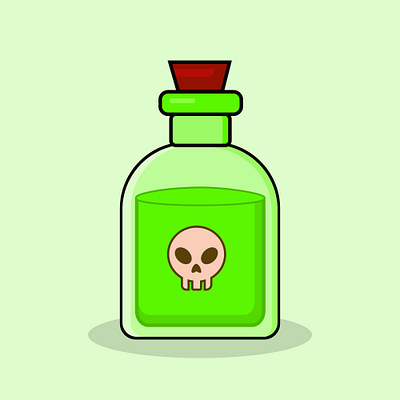 Poison bottle branding design graphic design green posion hridaydas99 illustration logo