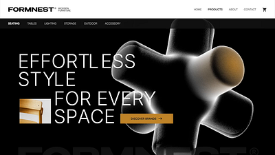 Formnest Furniture 3d motion 3d website furniture hero section minimal modern web design website