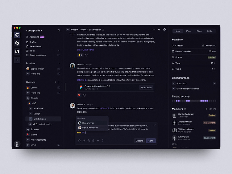 Team Communication Management SaaS Platform by Conceptzilla on Dribbble