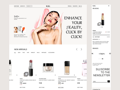 Cosmetic E-commerce Online Shop Website Design beauty cosmetic design e commerce makeup online responsive shop ui ux website