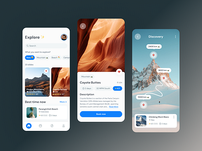 🗻 Mobile App Design for travelling | Hyperactive app app design application art booking concept creative design hyperactive mobile mobile design product design route screens travel trip ui ui design ux ux design