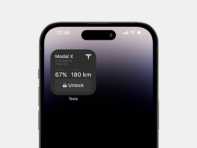 A widget for opening a Tesla app design ios ui widget