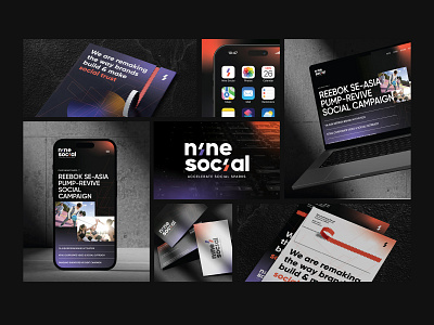 NINE SOCIAL -- Branding | Applications brand brand identity branding brochure design folder graphic design illustration logo typography ui visual identity website