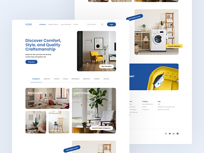 Humi - Landing Page for Furniture Costum furniture furniture design home inspiration landing page modern furniture uiux