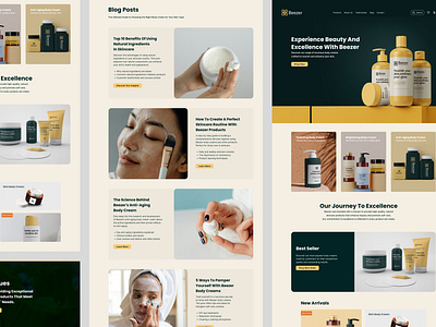 BEEZER | WEB DESIGN | UI DESIGN beauty website design body cream branding creative web design design e commerce design hero section design interface design landing page product design responsive web design skin care design ui ui ux ui design uiux ux ux design web design website design