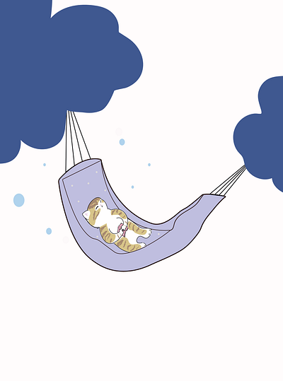 Purrfectly Relaxed! animal illustration cat graphic design hammock illustration