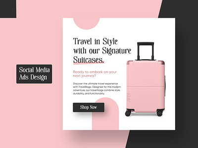 Travel Bags Promotional Social Media Design | Banner Design ad design banner ads banner design banners design ecommerce banner google ad banner google ads instagram banner instagram post landing page linkedin banner social media social media banner social media design social media templates web banner web banner ad web banners web design