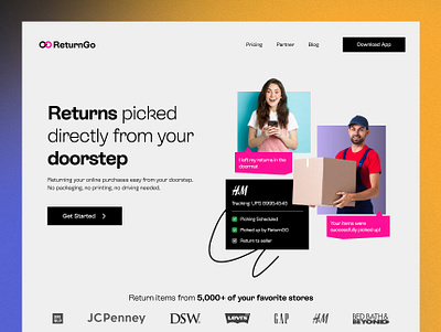 Online Shopping Return Pickup boxhero dhl e commerce ecommerce fedex hero logistics online shopping online store parcel return pickup return process returns shipment shipping ui ups ux web design website design