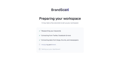 Preparing workspace onboarding branding create account dashboard minimalist multi step multistep onboarding product design progress saas saas onboarding setup stepper ui workspace