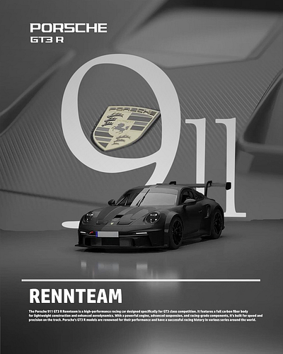 Porsche 911 GT3 R car graphic design porsche poster poster design vehicle