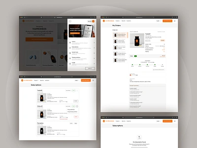 Viapromeds - Package & Order 404 page ui graphic design manage subscriptions medical product page design mega menu my orders page design my orders ui design no internet ui order detail page ui order tracking ui product design side menu subscription page design subscription page ui ui design ux visual design website design