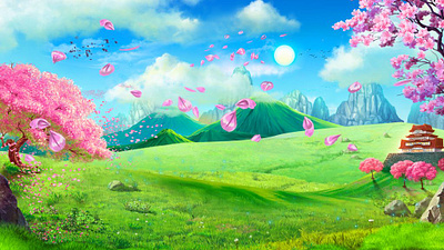 Background illustration for the online slot machine "Samurai Win background art background design background illustration background image gambling gambling art gambling design game art game design game designer graphic design illustration japanese game japanese slot samurai samurai slot slot art slot background slot design slot game background