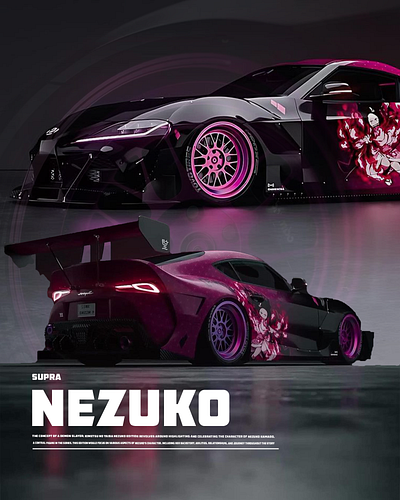 Supra Nezuko car design graphic design poster design supra