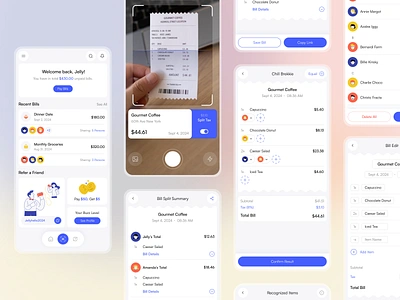 Split Bill Mobile App bill digital wallet finance app fintech mobile app payment receipt saas saas design split app split bill split bill app split bill app design split bill apps split bill mobile app split bill uiux split bills transaction uiux design wallet app