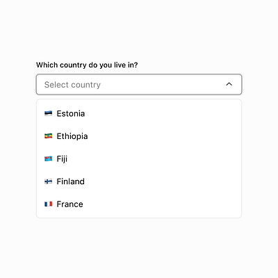 Emojis to select a country app country design emojis field form select ui ux