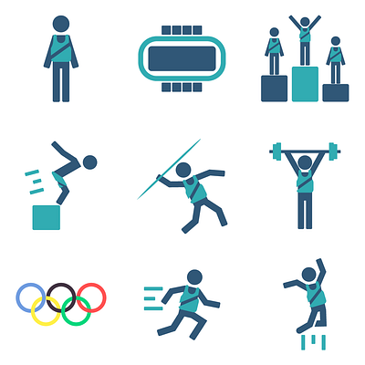 Icons for Vocabulary about Sports design graphic design icons illustration vector