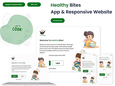 Healthy Bites casestudy design healthy mobileapp responsivewebdesign ui uiux ux webdesign