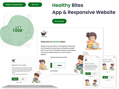 Healthy Bites casestudy design healthy mobileapp responsivewebdesign ui uiux ux webdesign