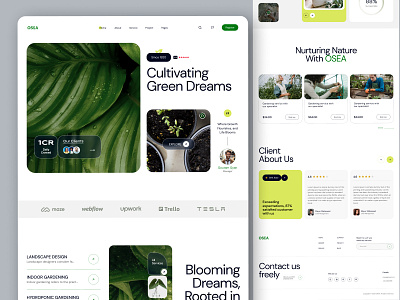 OSEA- Gardening Landing Page agriculture branding clean design farmwork garden gardening homepage gardeningwebsite gardning graphic design homepage landing page layout logo ui uidesign uiux website