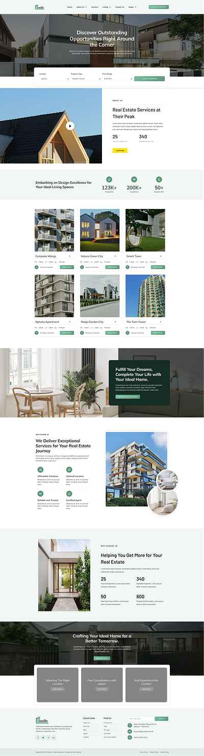 Modern Real Estate Website UI Designs 3d animation branding design ecommerce graphic design illustration logo motion graphics shopify ui vector web development website design