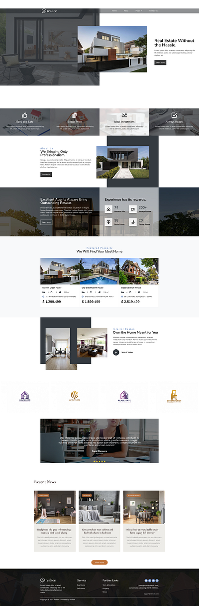 Modern Real Estate Website UI Designs 3d animation branding design ecommerce graphic design illustration logo motion graphics shopify ui vector web design website website development